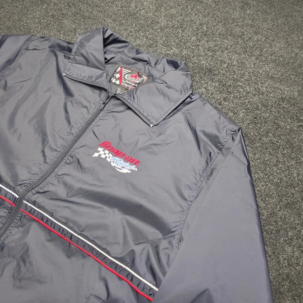 Choko Motorsports Snap-on Racing Windbreaker Jacket Navy Blue Mens Large